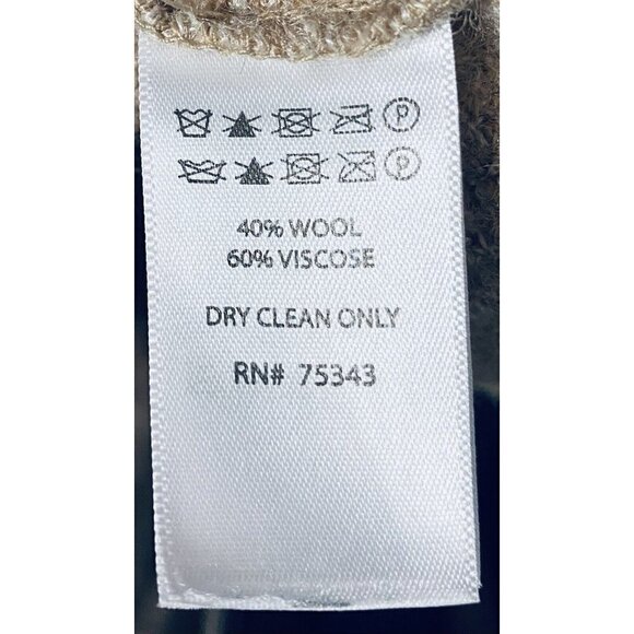 Cynthia Rowley Womens Small Brown Wool Long Open Vest Pockets Lagenlook - Picture 6 of 7